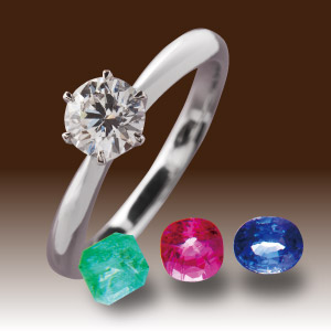 ダイヤの指輪と色石高価買取
